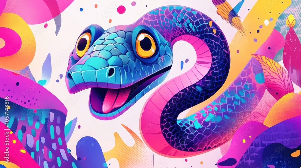 Creative colorful Year of the Snake poster background Creative colorful Year of the Snake poster background
