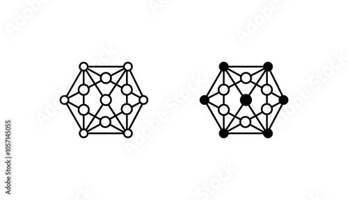 Blockchain Network icon design with white background stock illustration