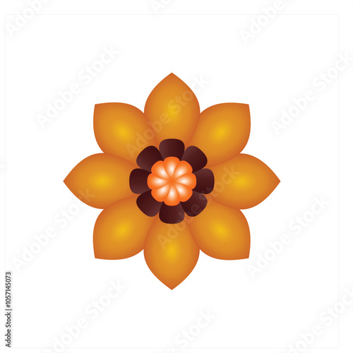 A beautiful orange floral patterned art