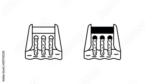 Hydroelectric Power icon design with white background stock illustration