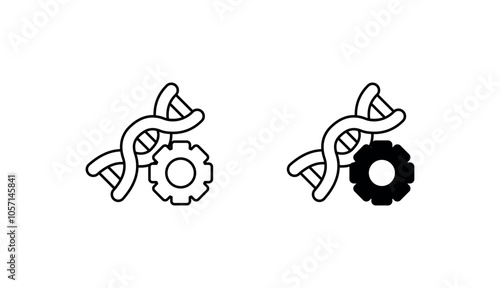 Genetic Engineering icon design with white background stock illustration