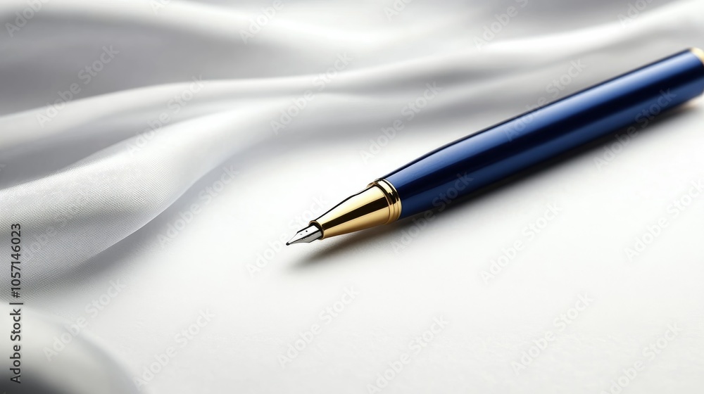 A blank white sheet accompanied by a blue pen A blank white sheet accompanied by a blue pen