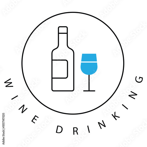 Alcohol-Free Wine Prohibited Sign Vector Icon Design