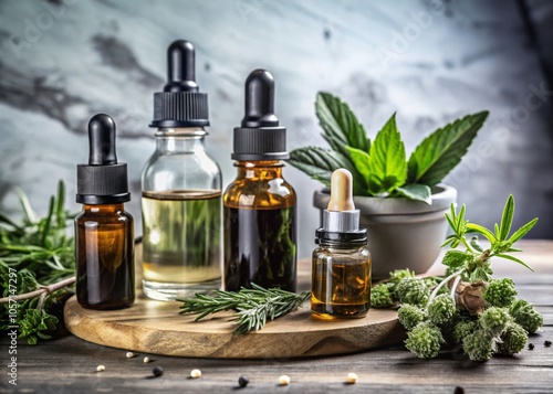 Organic CBD and Herbal Oil for Holistic Therapy and Aromatherapy Wellness