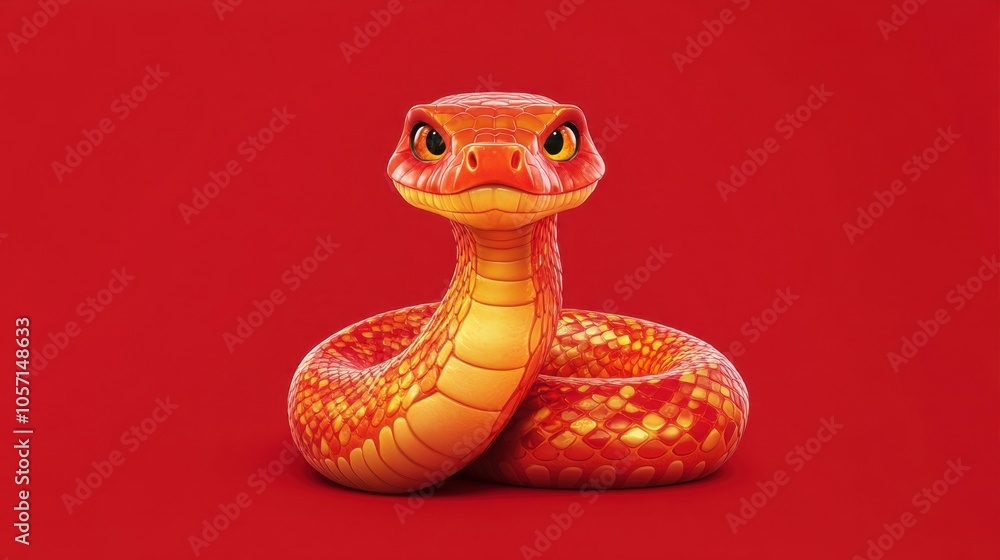 Fototapeta premium Year of the Snake 3 D cartoon image