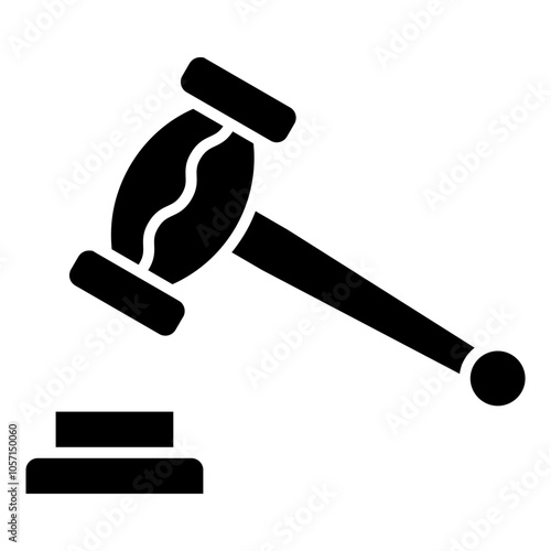 Wooden judge hammer  icon, vector illustration