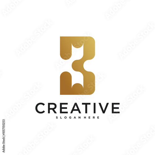 Initial letter B logo, abstract concept design. Premium Vector photo