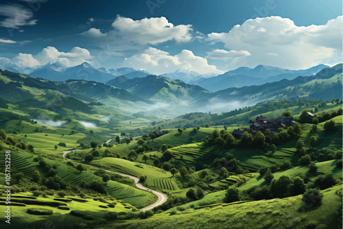 Travel along mountain ridges in spring