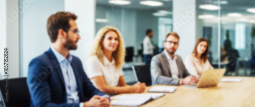 Blurred background of an office workers having a meeting or planning a meeting, bussiness and meeting