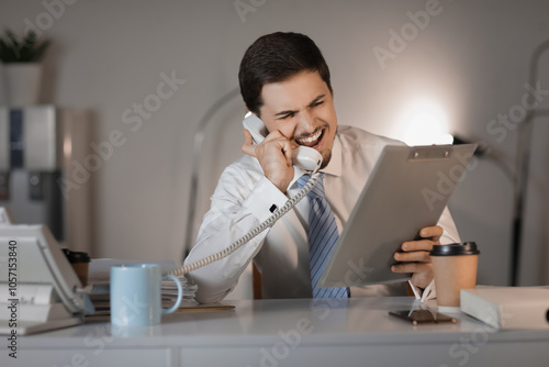 Stressed businessman with c...