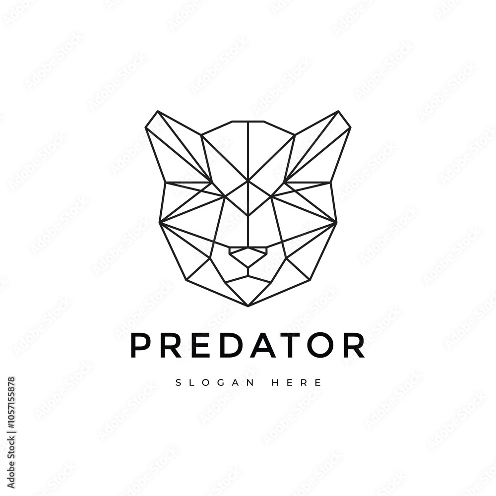 cheetah head wildlife line logo design vector cheetah head wildlife line logo design vector