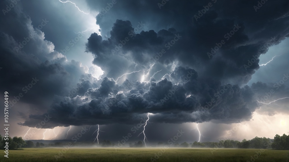 Storm clouds with the rain