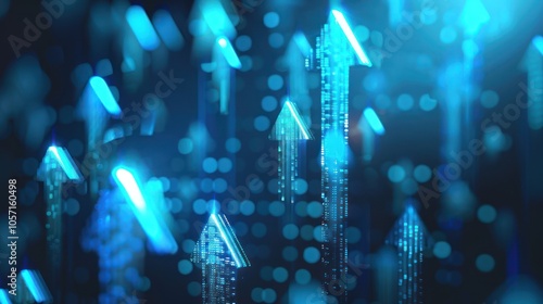 Abstract Digital Upward Arrows