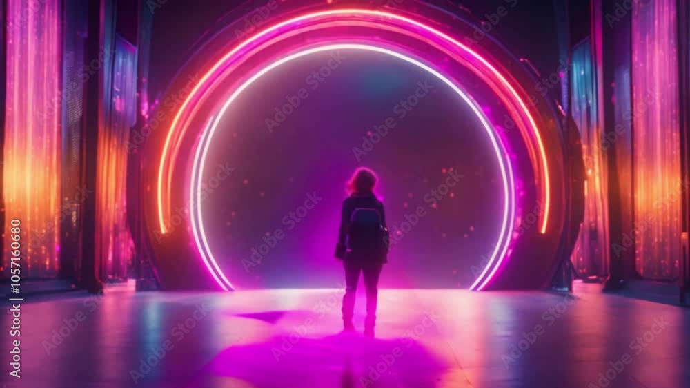 Mesmerizing descent through a futuristic portal. Mesmerizing descent through a futuristic portal.