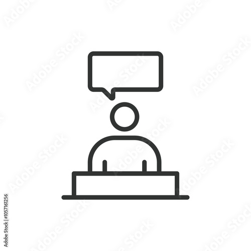 Business Conferences icon in line design. Business, conferences, meeting, corporate, networking, collaboration, event on white background vector. Business Conferences editable stroke icon