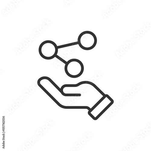 Shared services, in line design. Shared, services, collaboration, teamwork, resources, efficiency, centralized on white background vector. Shared services editable stroke icon