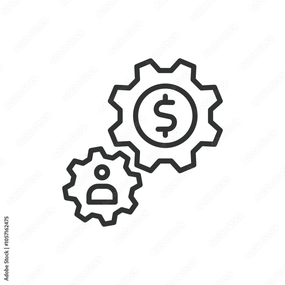 Obraz premium Corporate salary icon in line design. Corporate, salary, income, paycheck, earnings, compensation, wages on white background vector. Corporate salary editable stroke icon