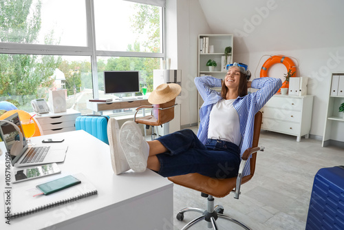 Young businesswoman with sn...