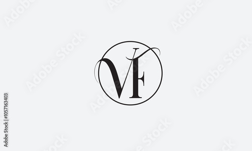  VF, FV, V , F , Abstract Letters Logo Monogram