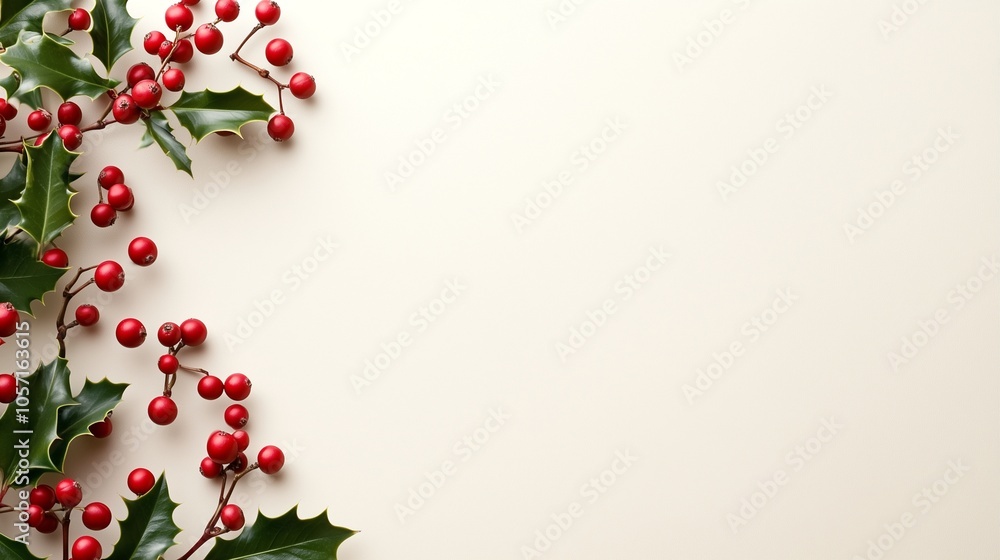 christmas background with holly berries christmas background with holly berries