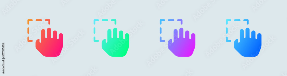 Obraz premium Drag solid icon in gradient colors. Cursor signs vector illustration.
