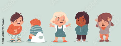 Diseases that spread in kindergartens. Children in daycare suffering from infections. HFMD, pediculosis, diarrhea, flu, runny nose, allergy, chickenpox, enterovirus