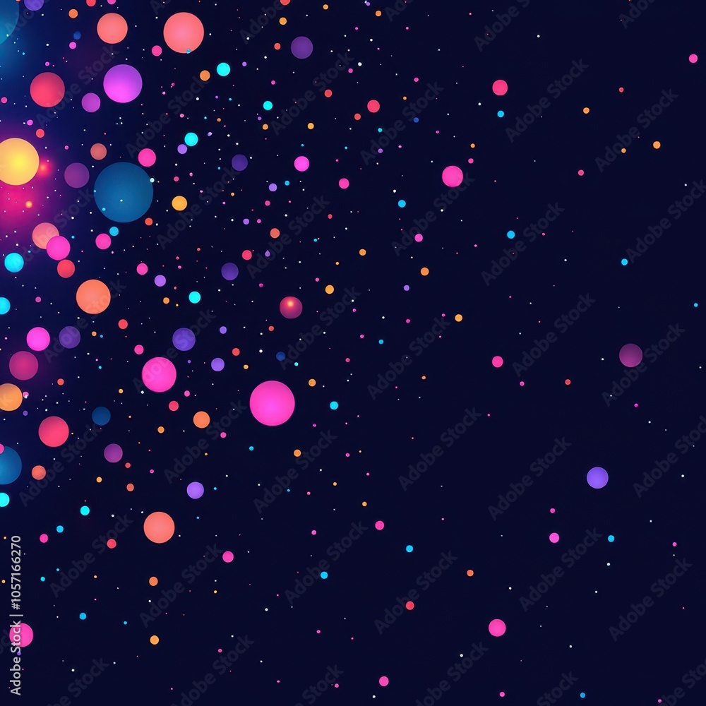 A vibrant composition of colorful circles on a dark background, creating a sense of depth and movement. A vibrant composition of colorful circles on a dark background, creating a sense of depth and movement.