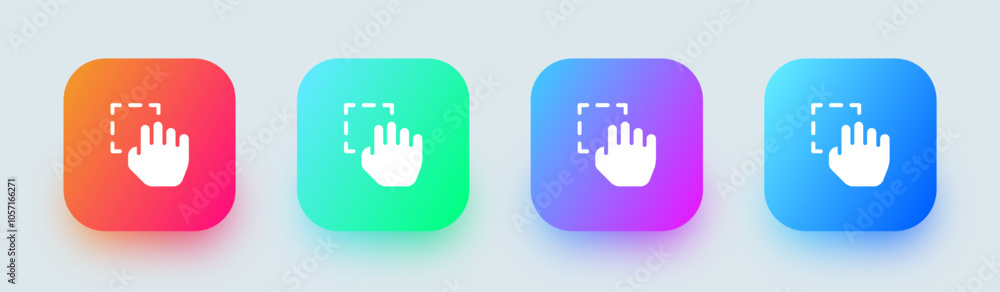 Drag solid icon in square gradient colors. Cursor signs vector ...