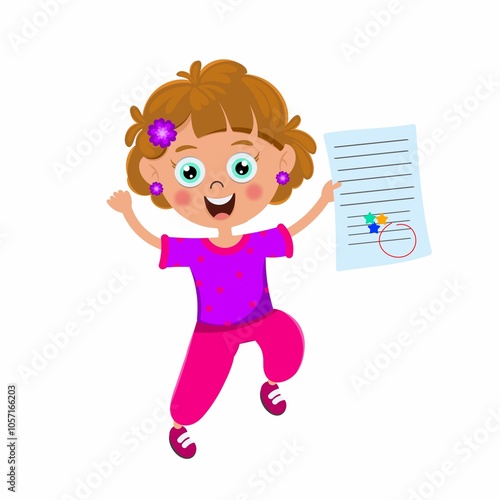 Cute boy with MarkSheet vactor image