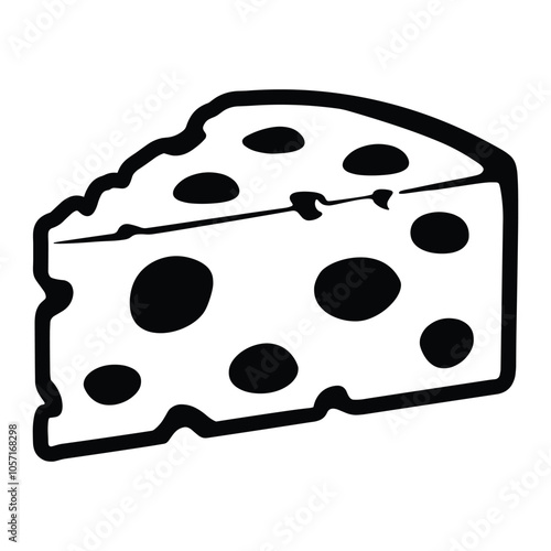 Cheese dices and slices silhouette vector.