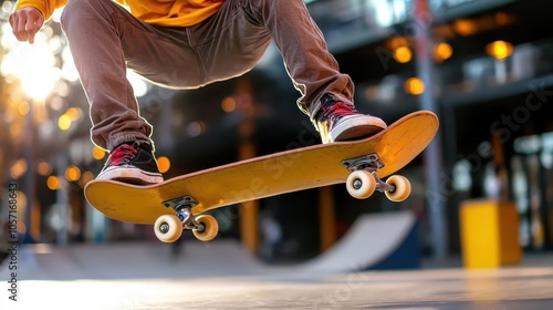 A striking portrait of a skateboarder photo