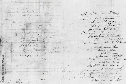 An image of a handwritten text on a faded transparent sheet, showcasing scribbled words with varying shades, conveying a sense of mystery and history.