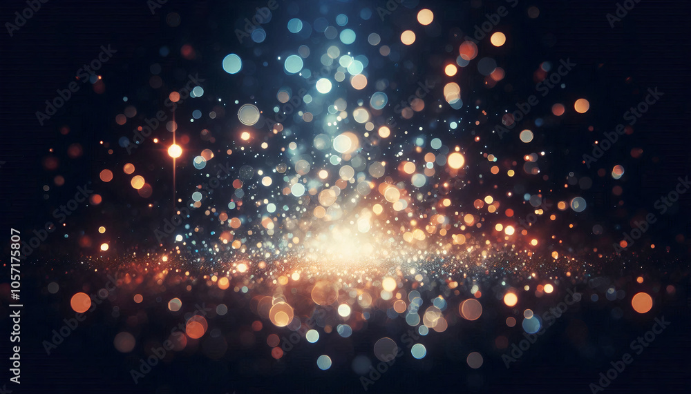 Sparkling bokeh lights against a dark background, creating a dreamy, festive atmosphere Sparkling bokeh lights against a dark background, creating a dreamy, festive atmosphere