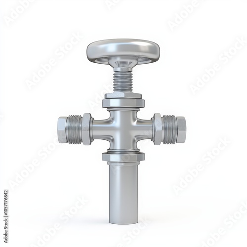 A metallic valve component used for regulating fluid flow in pipes.