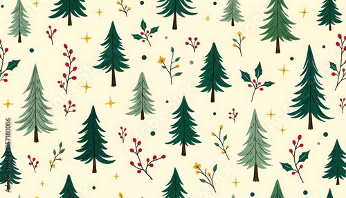 Christmas Hand Drawn Pattern Background