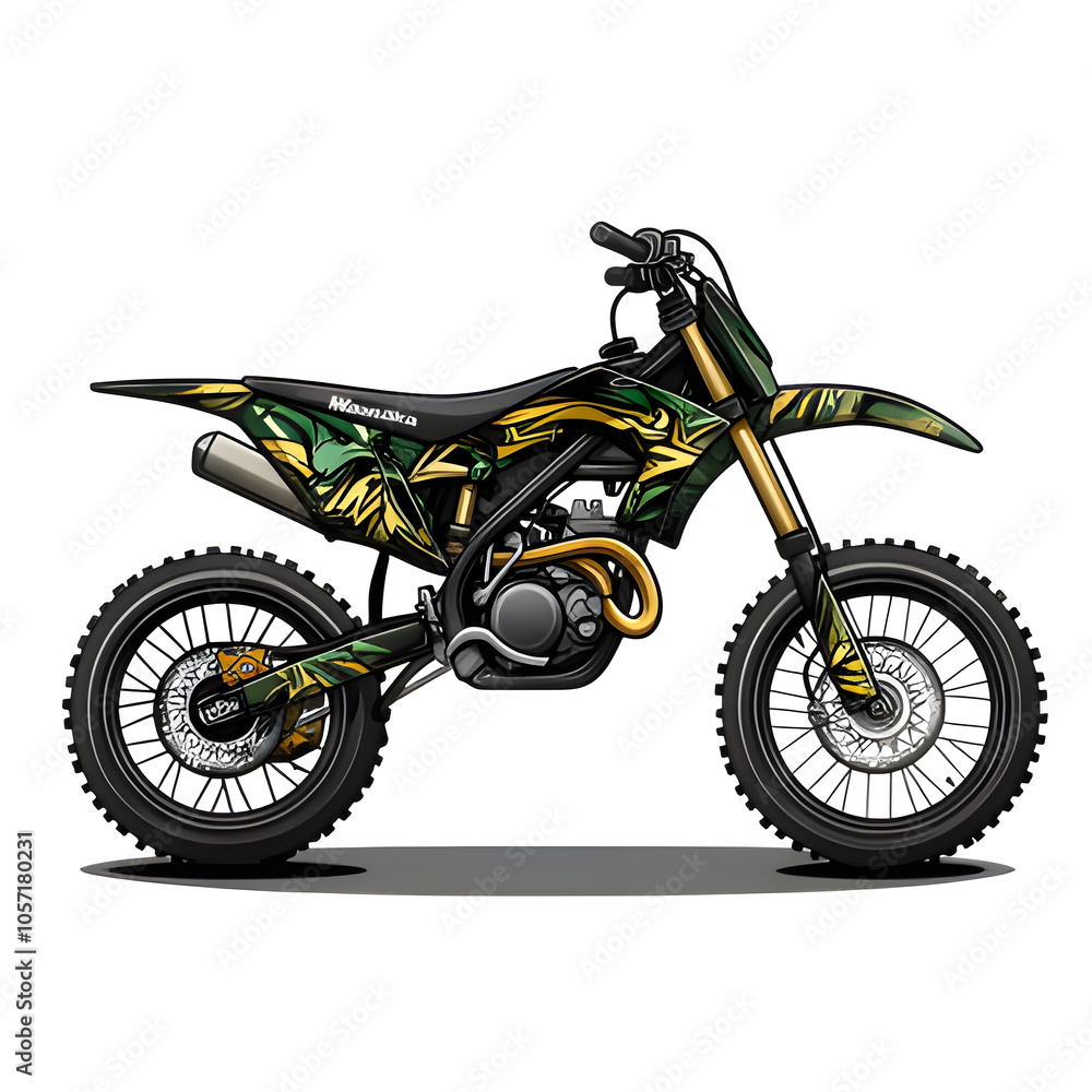 motorcycles on a white background. Generative AI motorcycles on a white background. Generative AI