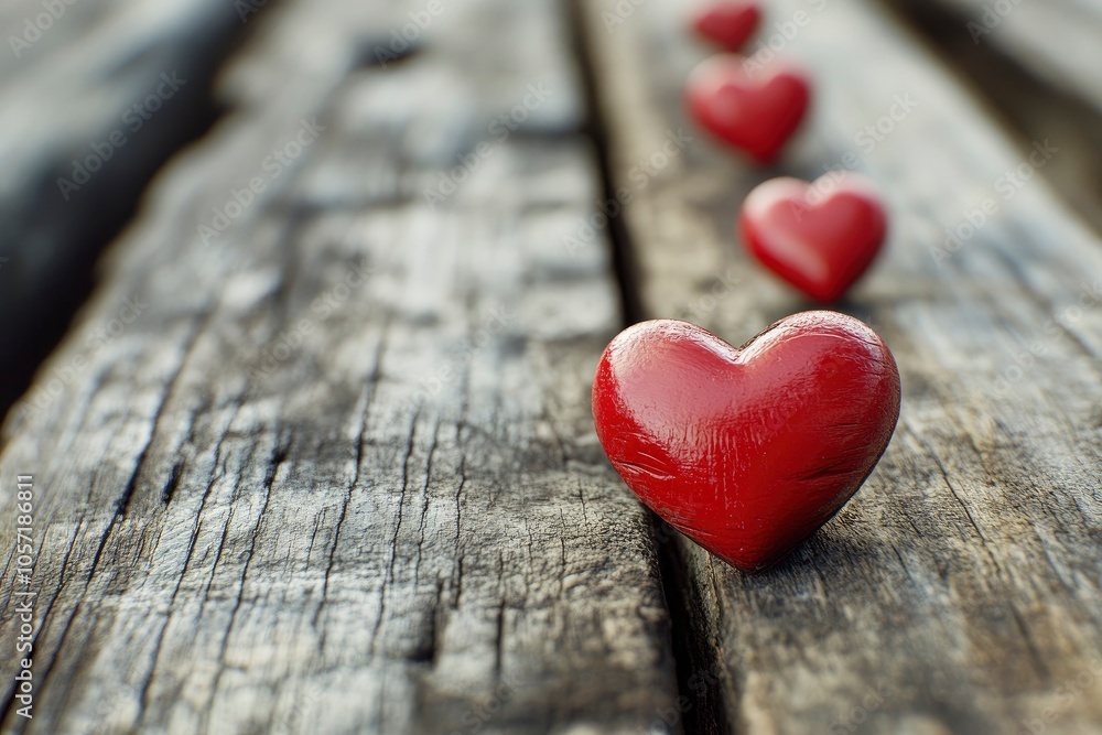background for Valentine's Day on wooden boards with generative ai background for Valentine's Day on wooden boards with generative ai