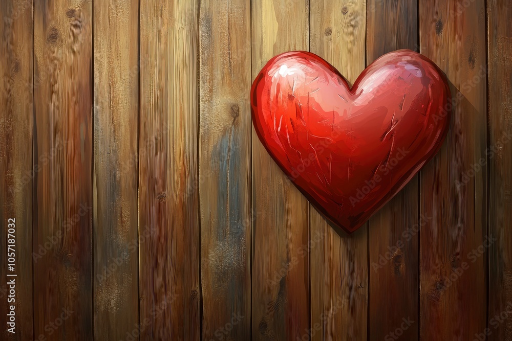 background for Valentine's Day on wooden boards with generative ai background for Valentine's Day on wooden boards with generative ai