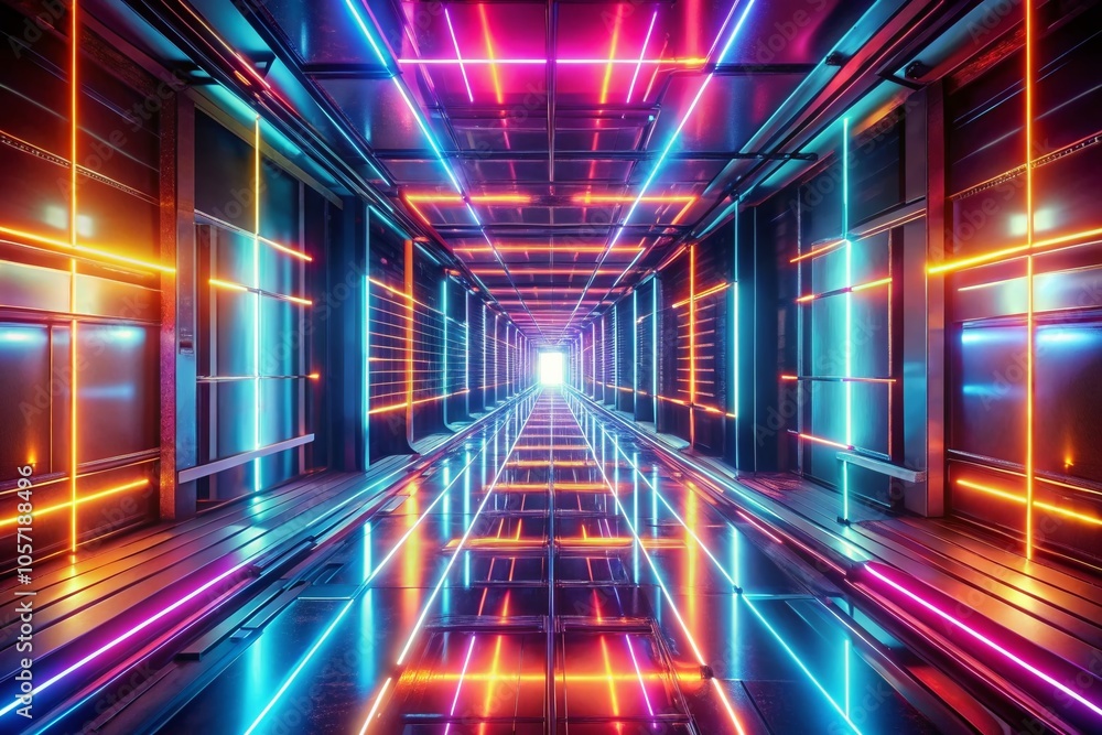 Super Zoom Digital Tunnel Animation with Neon Walls and Glowing Rectangles for Futuristic Backgrounds Super Zoom Digital Tunnel Animation with Neon Walls and Glowing Rectangles for Futuristic Backgrounds