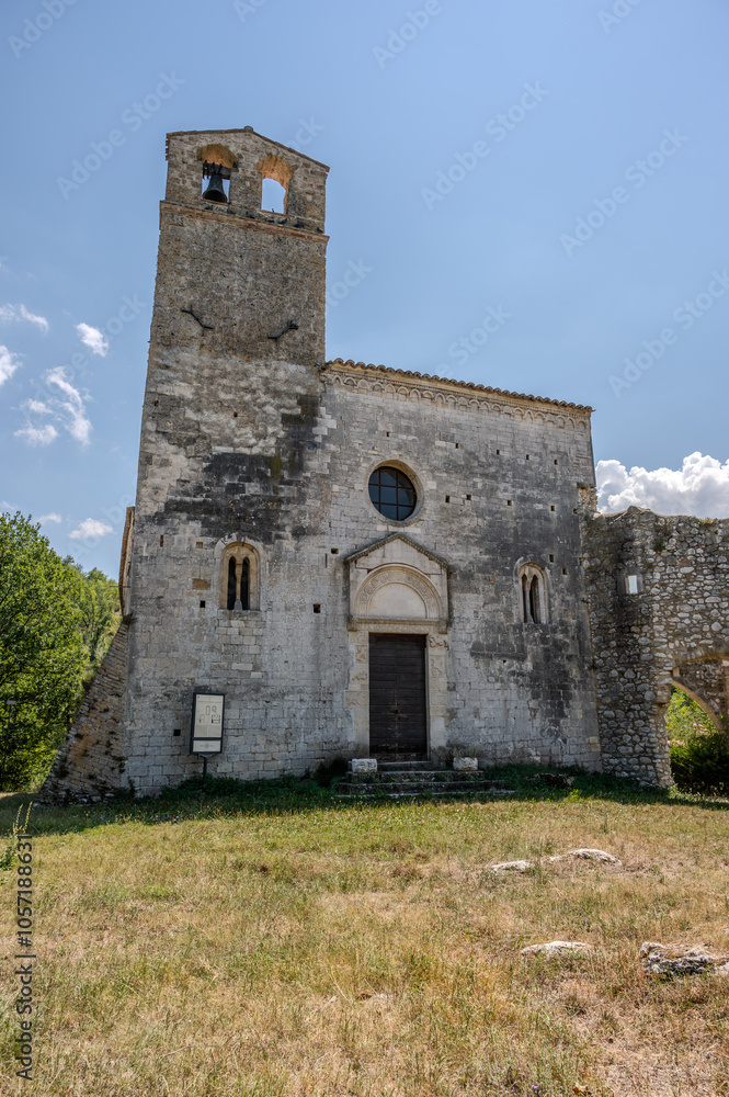 Naklejka premium Isola del Gran Sasso. Teramo. The church of San Giovanni ad Insulam