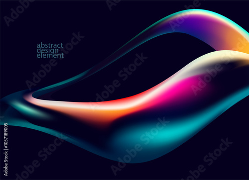 Abstract background of fluid iridescent shape. Elegant vector wallpaper.