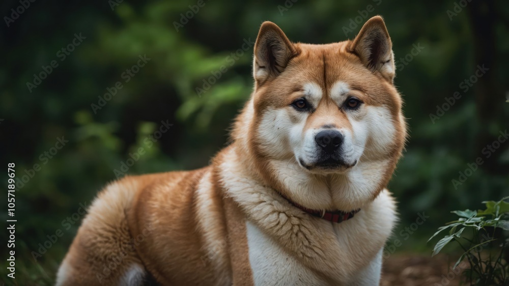 A close-up of a majestic dog in a natural setting, showcasing its features and expression. A close-up of a majestic dog in a natural setting, showcasing its features and expression.
