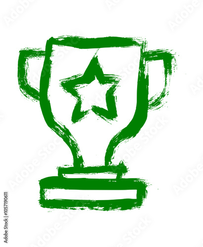 Trophy Heart Grunge Brush Stroke Drawing Icon