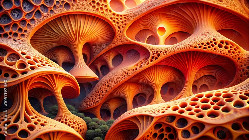 Surreal Organic Shapes with Pinkish-Orange Structures and Curves in 4K Resolution Surreal Organic Shapes with Pinkish-Orange Structures and Curves in 4K Resolution