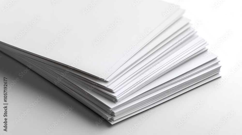 A stack of blank sheets of paper on a clean surface. A stack of blank sheets of paper on a clean surface.