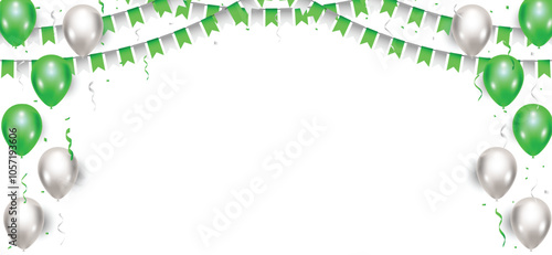 Celebration Banner Background. confetti and flag background for happy birthday, party and anniversary