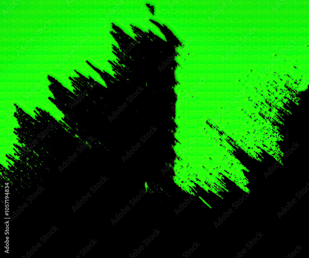 Black paints on a green background texture Black paints on a green background texture