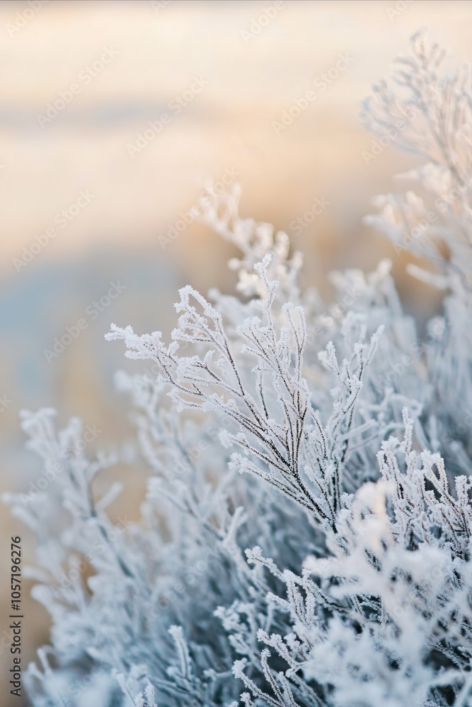 A close up of a plant covered in frost on a sunny day A close up of a plant covered in frost on a sunny day