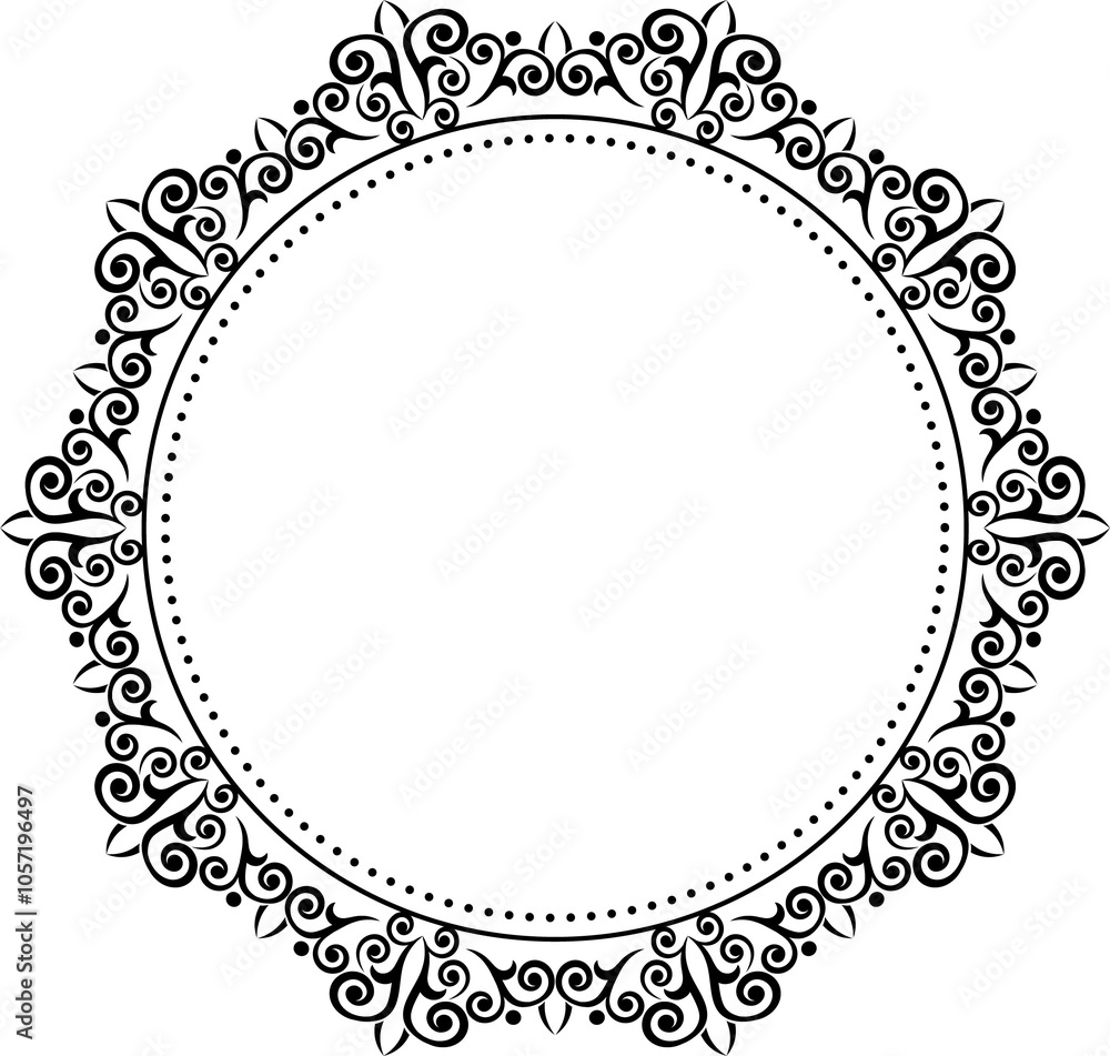 Decorative frame. Elegant vector element for design in Eastern style, place for text. Floral black border. Lace illustration for invitations and greeting cards Decorative frame. Elegant vector element for design in Eastern style, place for text. Floral black border. Lace illustration for invitations and greeting cards