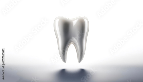 tooth floating or flying isolated white background